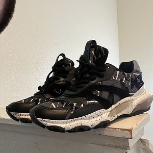 Valentino, sneakers, camo bounce in black and silver eur44 usa11 100% authentic